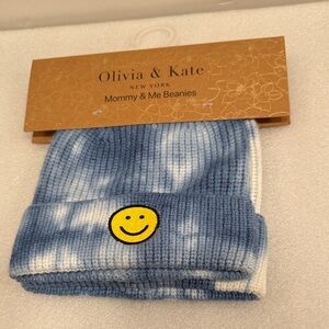 Olivia & Kate New York mommy & me beanies tie dye smiley faces NWT
